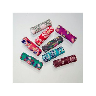 CILINDRO IRREGGOLARE IN FIMO COLORI ASSORTITI  35x11 mm