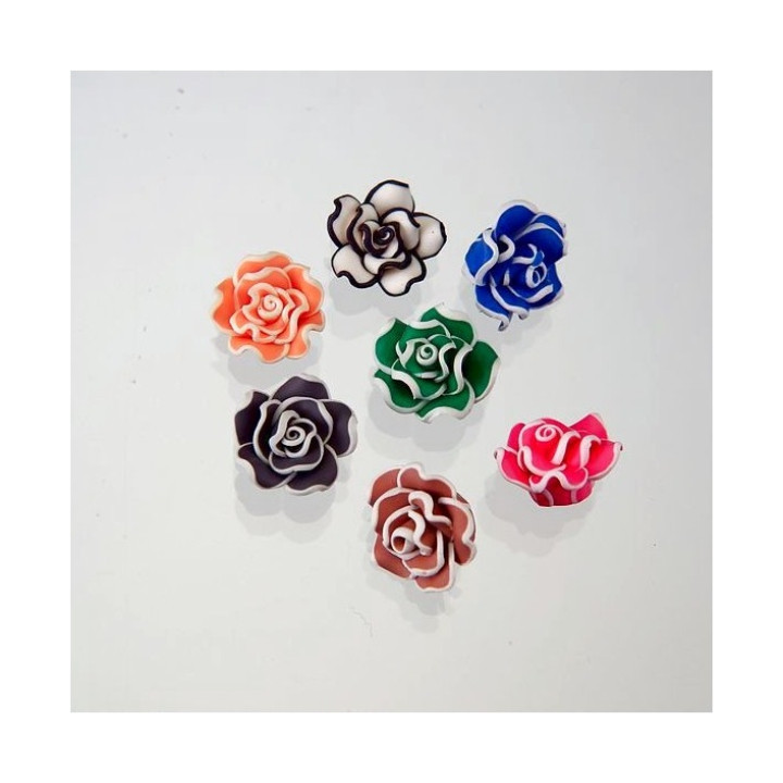 ROSA IN FIMO COLORI ASSORTITI 20 mm