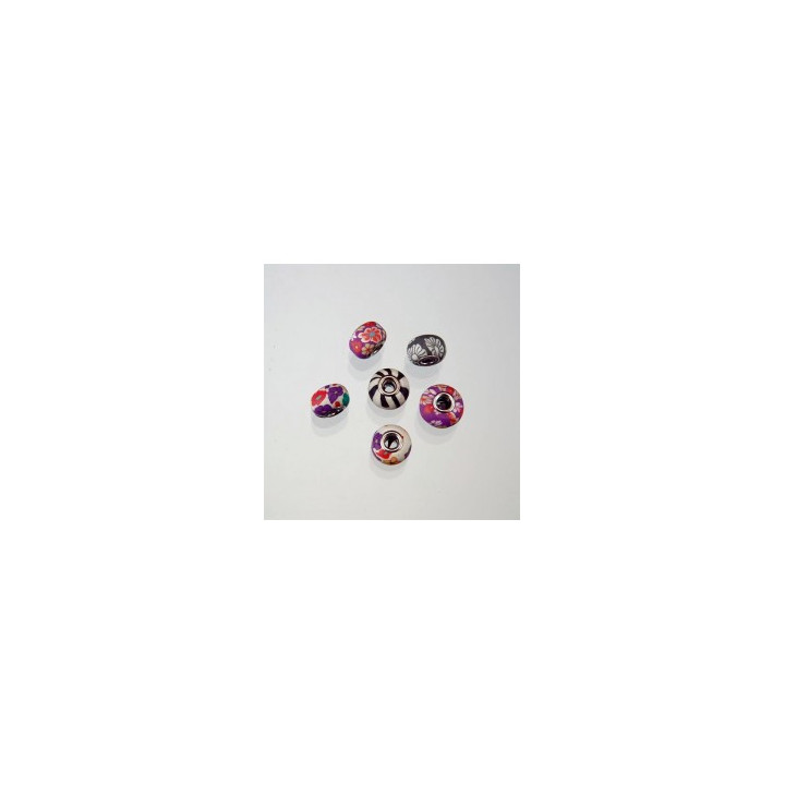 RONDELLA CON OCCHIELLO IN  FIMO COLORI ASSORTITI 15x12 mm