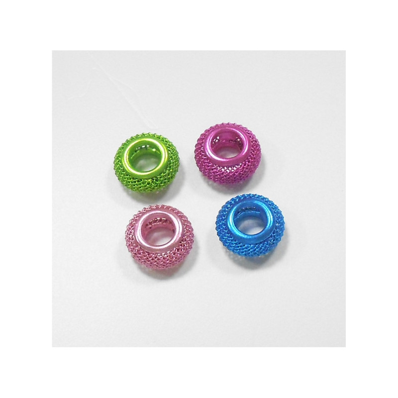 SFERA RETTINATA IN METALLO COLORI ASSORTITI  14 mm. Confezione da 50 PZ.