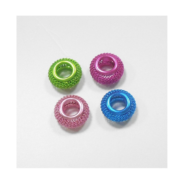 SFERA RETTINATA IN METALLO COLORI ASSORTITI  14 mm. Confezione da 50 PZ.