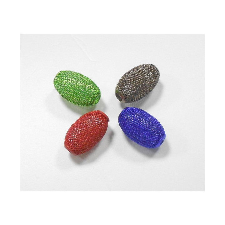 OLIVA RETTINATA IN METALLO COLORI ASSORTITI  25x18 mm