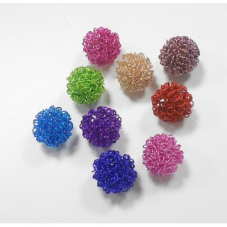 SFERA IN FILO DI METALLO COLORI ASSORTITI  19 mm
