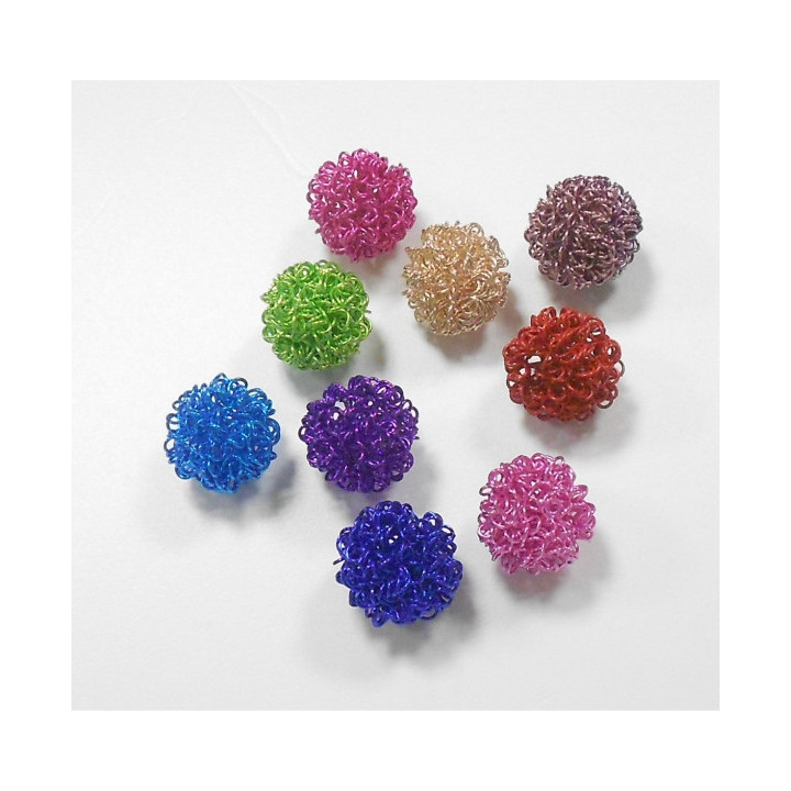 SFERA IN FILO DI METALLO COLORI ASSORTITI  19 mm