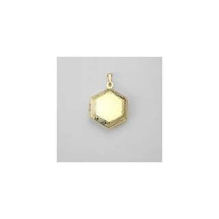 MEDAGLIA ESAGONALE DORATA APRIBILE 19x23 mm
