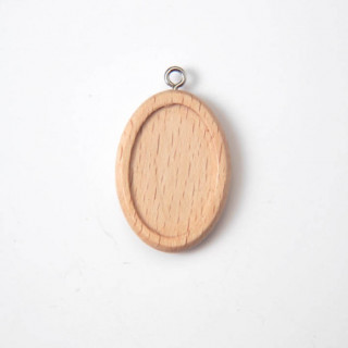 CIONDOLO OVALE IN LEGNO MEDIO MISURA ESTERNA  1,9 x 2,9 h CM MISURA INTERNA 1,5 x 2,3 h CM