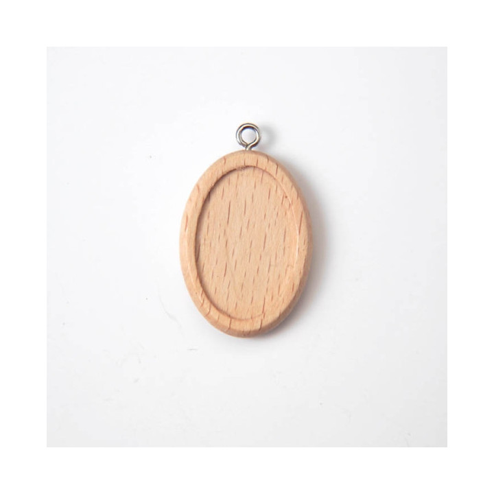 CIONDOLO OVALE IN LEGNO MEDIO MISURA ESTERNA  1,9 x 2,9 h CM MISURA INTERNA 1,5 x 2,3 h CM