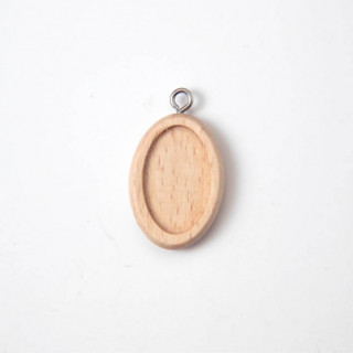 CIONDOLO OVALE IN LEGNO PICCOLO mm 27x16