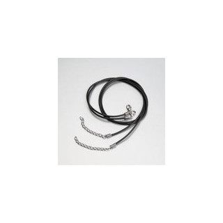 COLLANA GIROCOLLO NERA CAUCCIÙ SPESSO 2 mm CON MOSCHETTONE