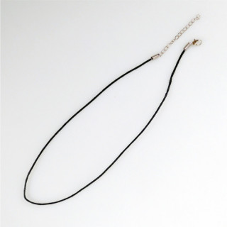 FILO NERO CERATO CON MOSCHETTONE SPESSO 1,5 mm da 45 cm