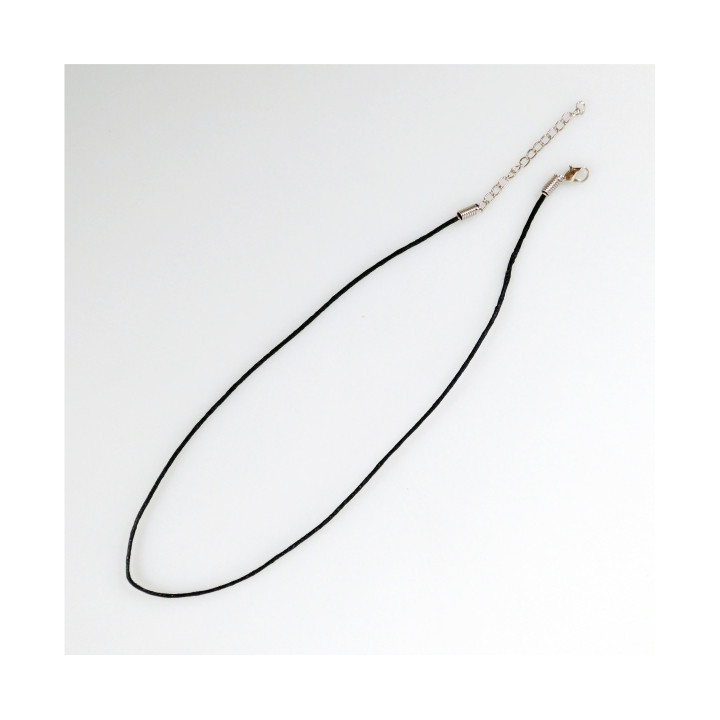 FILO NERO CERATO CON MOSCHETTONE SPESSO 1,5 mm da 45 cm