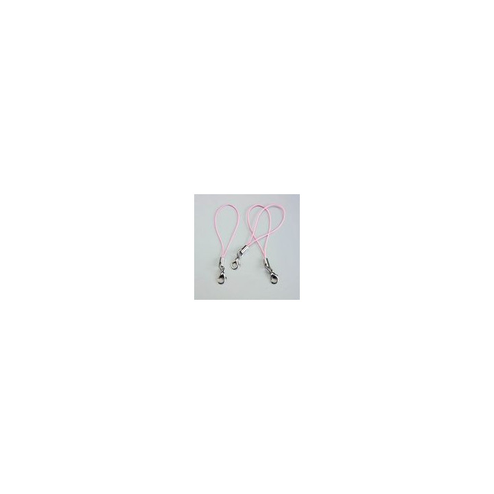 PORTA CIONDOLO PER TELEFONINO CON MOSCHETTONE ROSA mm 90x12. Confezione da 100 PZ.