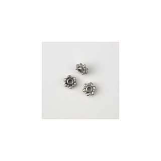 MARGHERITA IN ZAMA NIKELATO INVECCHIATO 7x4  mm. Confezione da 200 PZ.