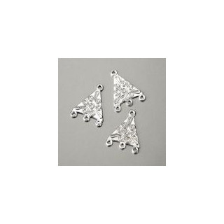 Base per Orecchini, Pendente Triangolo con Ricamo, 4 Anellini. Confezione da 200 PZ.