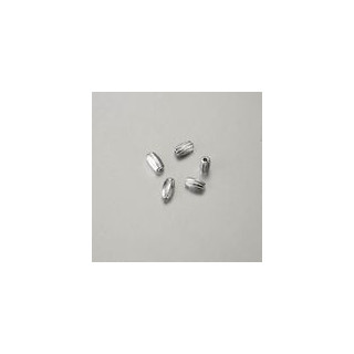 DISTANZIATORI A FORMA DI OLIVA RIGATI BAGNATI ARGENTO 3,5x6 mm. CONFEZIONE DA 500 PEZZI