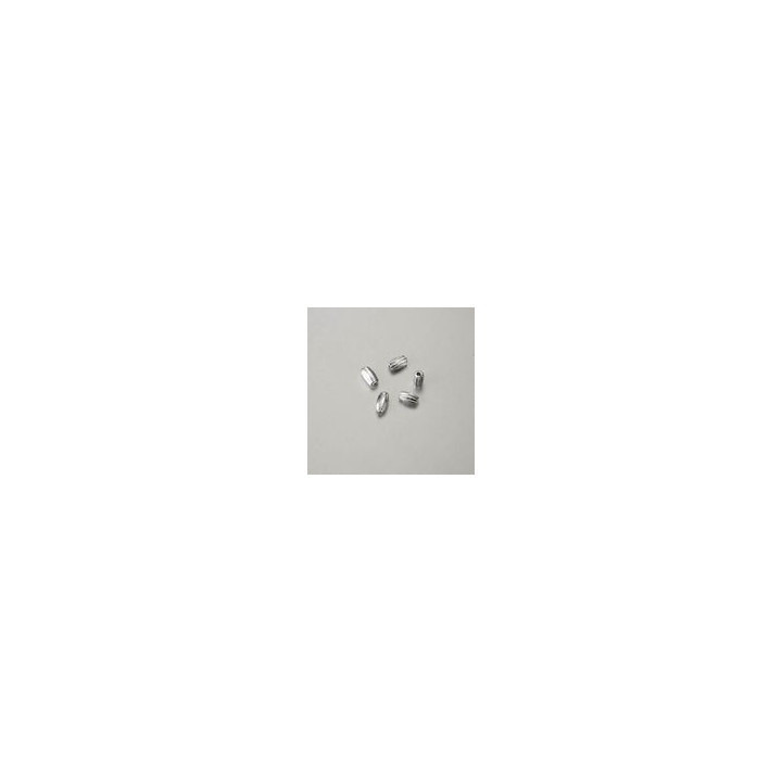 DISTANZIATORI A FORMA DI OLIVA RIGATI BAGNATI ARGENTO 3,5x6 mm. CONFEZIONE DA 500 PEZZI