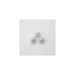 PERLA OTTONE Ø8 COLOR ARGENTO FILIGRANA. CONFEZIONE DA500 PZ.
