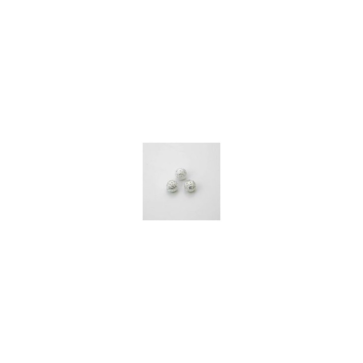 PERLA OTTONE Ø8 COLOR ARGENTO FILIGRANA. CONFEZIONE DA500 PZ.