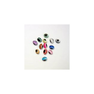 PERLE IN PLASTICA OCCHI DI LINCE COLORI ASSORTITI 6x8 mm. CONFEZIONE DA 1.000 PEZZI