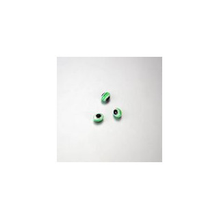 PERLE IN PLASTICA OCCHI DI LINCE COLORE VERDE 6x8 mm -  Confezione da 1000 PZ.