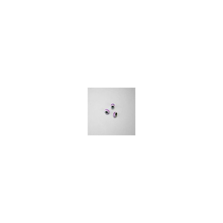 PERLE IN PLASTICA OCCHI DI LINCE COLORE VIOLA 6x8 mm -  Confezione da 1000 PZ.