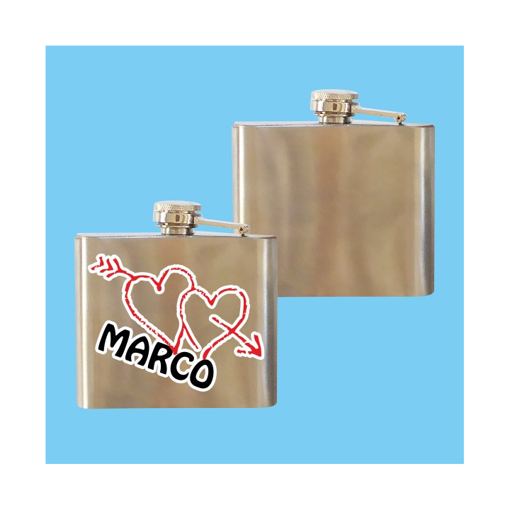 BORRACCIA PIATTA IN ACCIAIO 304, 6 oz - 180 ml
