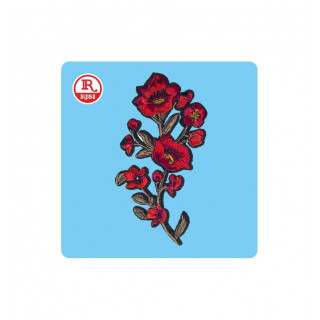 ROSE PATCH IN TESSUTO RICAMATO TERMOADESIVO PER TESSUTO E MATERIALI VARI, MISURA cm 17x9
