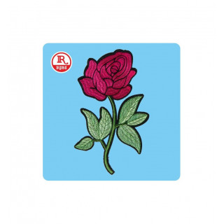 ROSA PATCH IN TESSUTO RICAMATO TERMOADESIVO PER TESSUTO E MATERIALI VARI MISURA cm 20x12