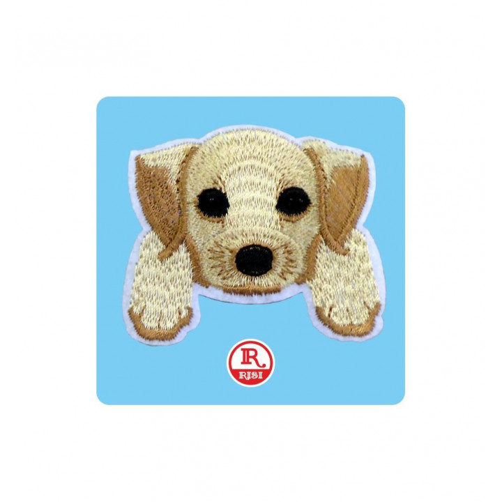 CAGNOLINO PATCH IN TESSUTO RICAMATO TERMOADESIVO PER TESSUTO E MATERIALI VARI  MISURA cm 6,2x6