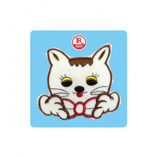 GATTINO PATCH IN TESSUTO RICAMATO TERMOADESIVO PER TESSUTO E MATERIALI VARI MISURA cm 10x9,7