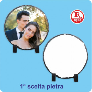 PIETRA TONDA Ø 20 SPESSORE  0,8 cm CON PIEDINI E SCATOLA, PER LA SUBLIMAZIONE (Conf. 2 pz)