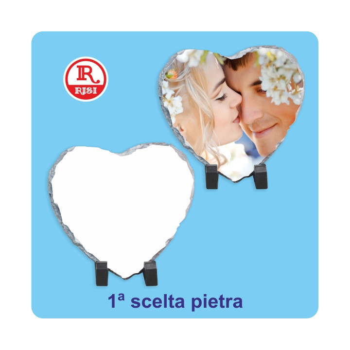 CUORE IN PIETRA 20x20 SPESSORE  0,8cm CON PIEDINI E SCATOLA, SUBLIMAZIONE