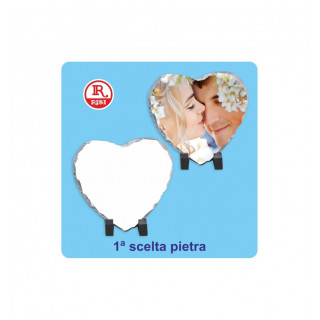 PIETRA SUBLIMAZIONE CUORE 15x15 cm CON PIEDINI E SCATOLA (conf. 2 pz)