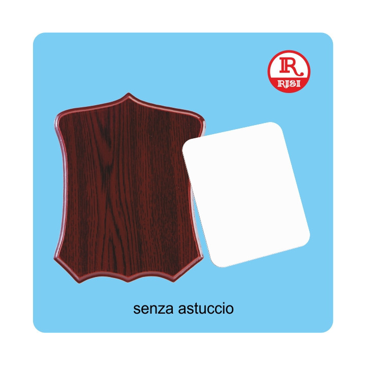 SCUDETTO IN LEGNO 20x15 SPESSORE  1,5 cm CON CARTONCINO SUBLIMABILE