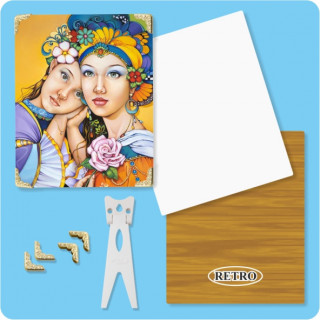 MDF BIANCO SUBLIMABILE 22x17,6 cm SPESSORE  3 mm CON ANGOLI METALLO ORO E PIEDINI