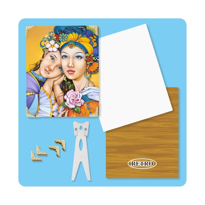 MDF BIANCO SUBLIMABILE 22x17,6 cm SPESSORE  3 mm CON ANGOLI METALLO ORO E PIEDINI