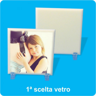 VETRO SUBLIMABILE CON PIEDINO E SCATOLA 15x15 cm