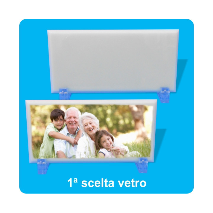 VETRO SUBLIMABILE CON PIEDINO E SCATOLA 20x10 cm