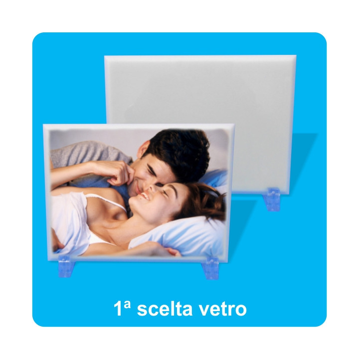 VETRO SUBLIMABILE CON PIEDINO E SCATOLA 20x15 cm