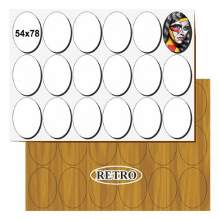 18 TESSERE OVALI 54X78 mm  IN MDF SUBLIMABILE SU PANNELLO 25x35 cm SPESSORE  3 mm