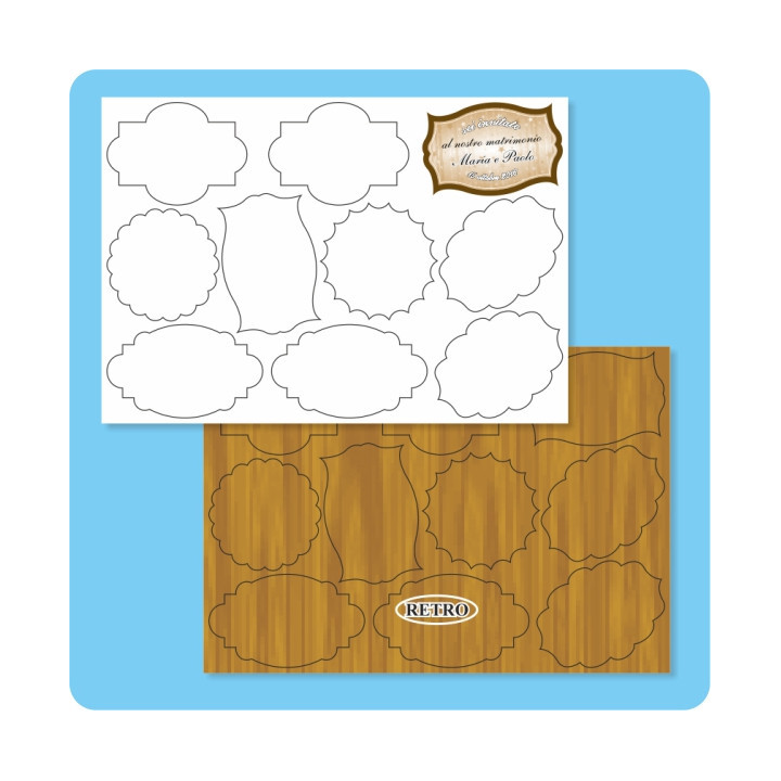 10 TESSERE SAGOME ASSORTITE IN MDF SUBLIMABILE SU PANNELLO 17,5x25 cm SPESSORE  3 mm