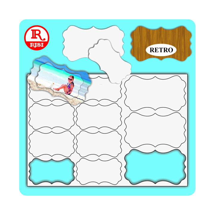 3 - 192x111 mm+ 8 - 143x82 mm TESSERE IN MDF SUBLIMABILE SU PANNELLO 35x50 cm SPESSORE  3 mm