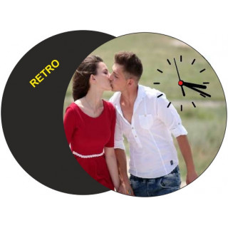 HDF Ø 28 cm SPESSORE  6 mm TONDO CON FORO LATERALE, PER LA SUBLIMAZIONE, RETRO NERO