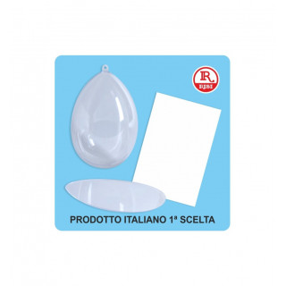 UOVO BOMBATO IN PLASTICA 10,5 x 16 H CON DIVISORIO E CARTONCINO
