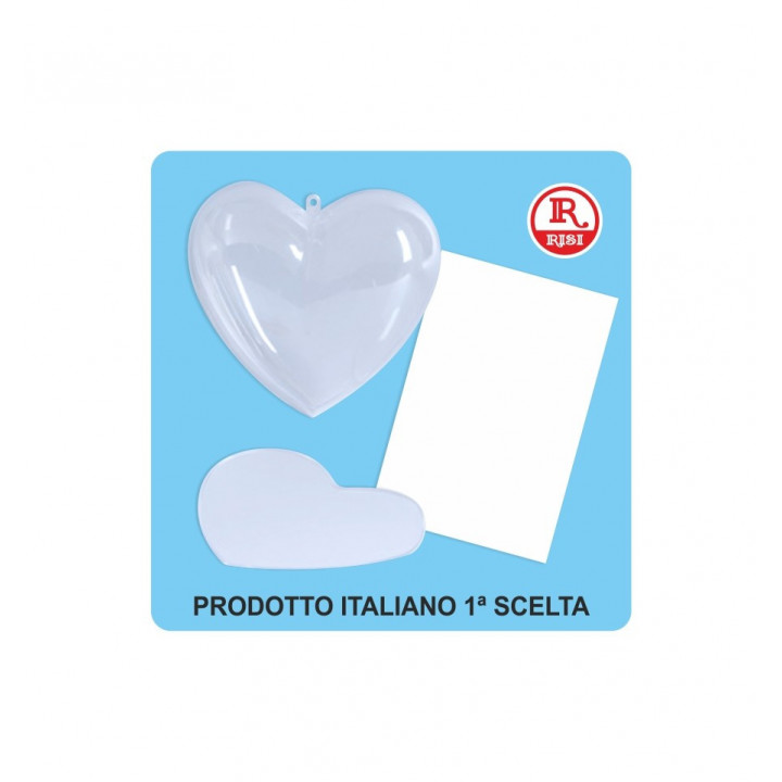 CUORE IN PLASTICA CON DIVISORIO E CARTONCINO 16*4,5 cm