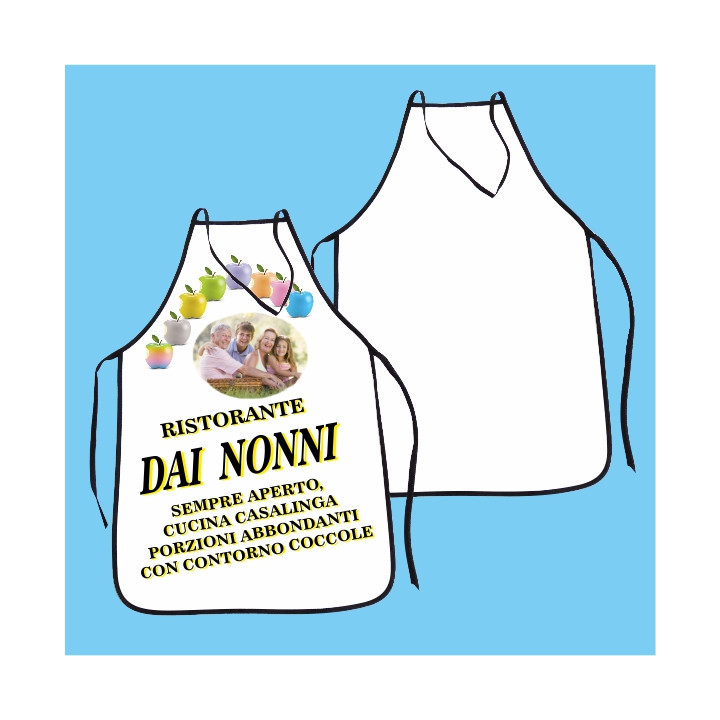 GREMBIULE DA CUCINA 75x48 cm IN POLIESTERE DA PERSONALIZZARE IN SUBLIMAZIONE