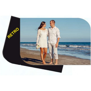 HDF 27x18 cm SPESSORE  6 mm RETTANGOLARE 2 ANGOLI, PER LA SUBLIMAZIONE, RETRO NERO