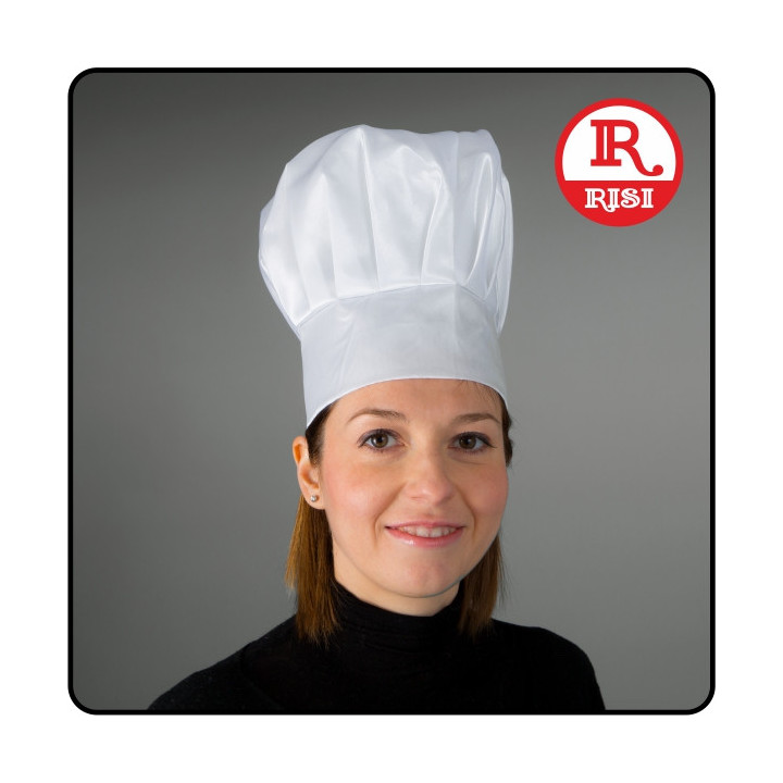 CAPPELLO CHEF CON ELASTICO IN POLIESTERE SUBLIMABILE
