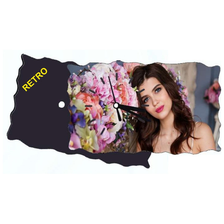 HDF 25x13 cm SPESSORE  6 mm RETTANGOLARE  IRREGOLARE CON FORO, PER LA SUBLIMAZIONE, RETRO NERO