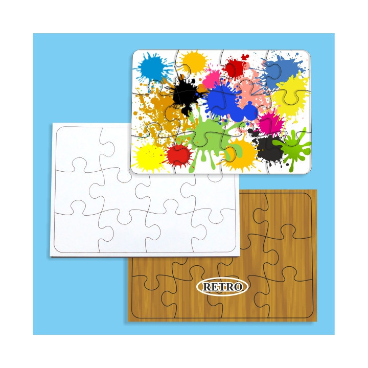 PUZZLE IN MDF SUBLIMABILE DA 12 PEZZI 16,7x11,7 cm SPESSORE  3 mm